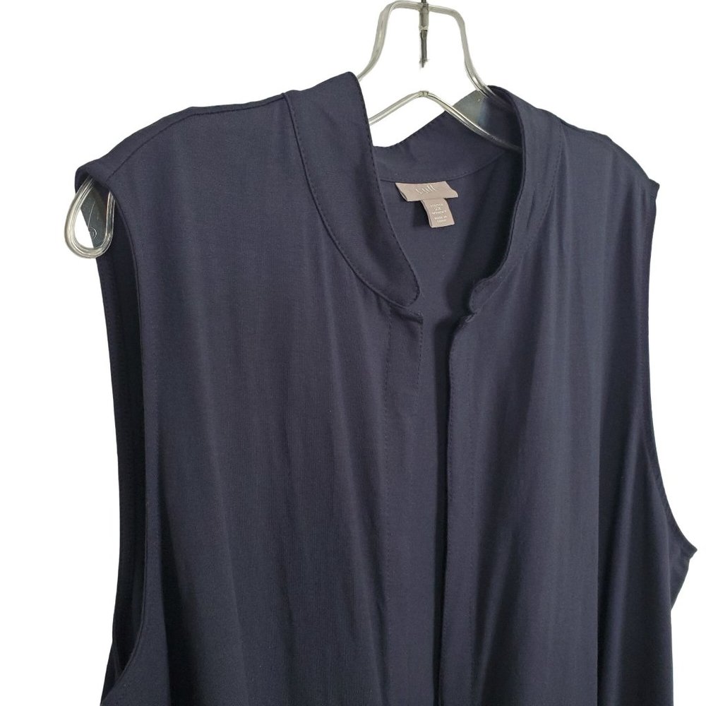 J Jill Size 2X Vest Jacket Duster Jersey Knit Flowing Layer Draped Open Front - Picture 4 of 7